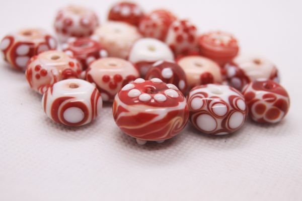 A Fun Collection of Red, White, and Pink Beads - Image 4