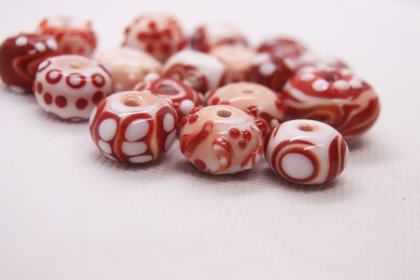 A Fun Collection of Red, White, and Pink Beads - Image 5