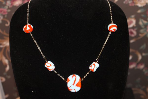 Bright Orange with Sky Blue on a 26" chain - Image 6