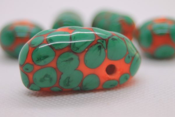 Bright Green Dots on Orange Base on a 24" chain - Image 3