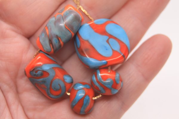 Etched Turquoise on Orange - Image 2