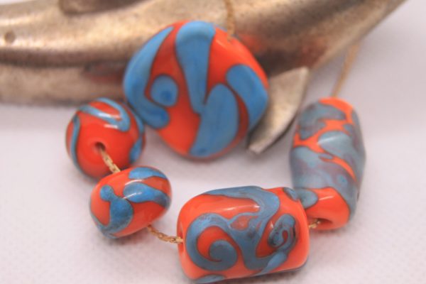 Etched Turquoise on Orange - Image 3