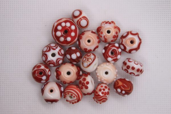 A Fun Collection of Red, White, and Pink Beads - Image 2