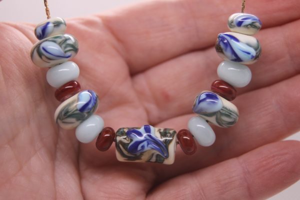 Green on Ivory with a Splash of Blue
