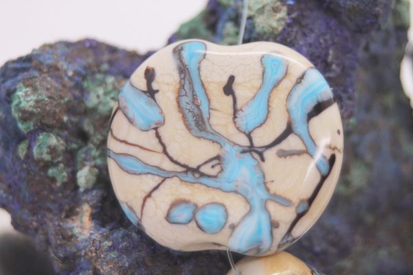 Turquoise on Dark Ivory with Black Highlights - Image 2