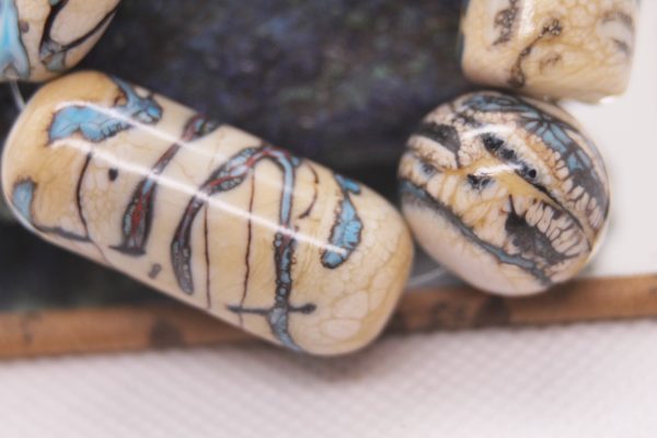 Turquoise on Dark Ivory with Black Highlights - Image 3