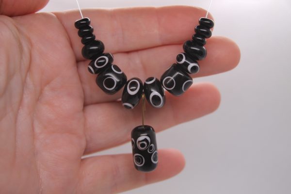 Black with White and Black Dots