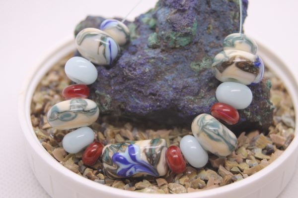 Green on Ivory with a Splash of Blue - Image 3