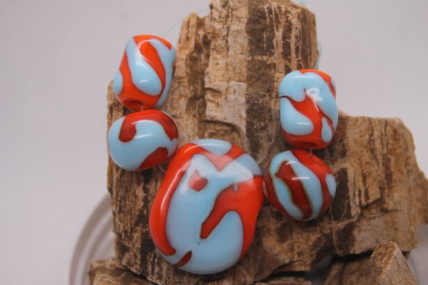 Bright Orange with Sky Blue on a 26" chain