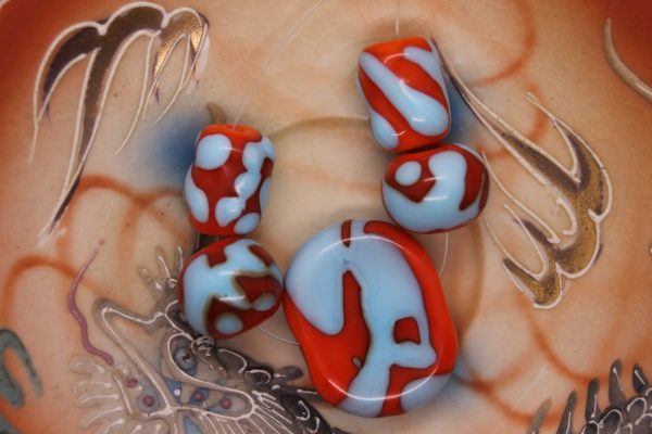 Bright Orange with Sky Blue on a 26" chain - Image 5