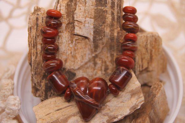 Red Heart with Matching Rondelles and Barrels