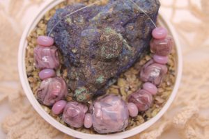 Opaque Purple Encased in Clear, 15 Beads