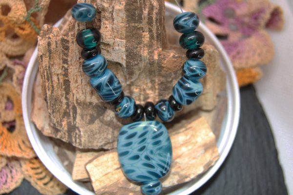Opaque Sky Blue with Black Leopard Spots - Image 3