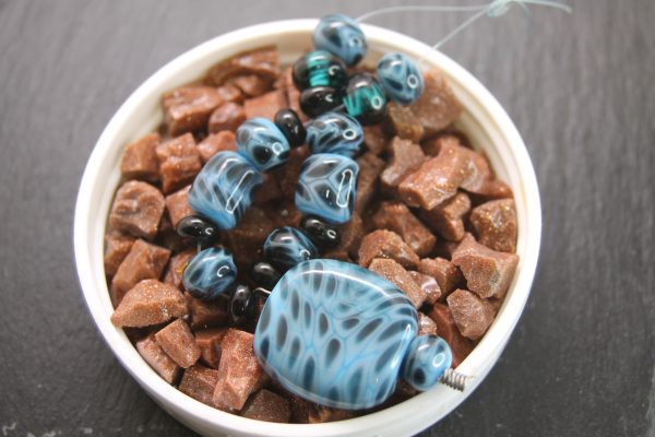 Opaque Sky Blue with Black Leopard Spots - Image 4