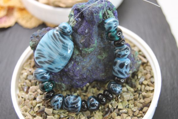 Opaque Sky Blue with Black Leopard Spots - Image 5