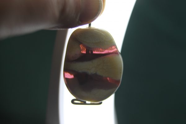 Transparent Violet with Curdled Ivory Focal Bead - Image 4