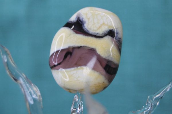 Transparent Violet with Curdled Ivory Focal Bead - Image 5