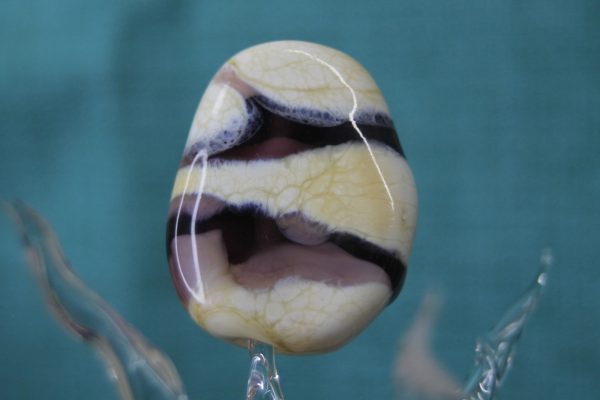 Transparent Violet with Curdled Ivory Focal Bead - Image 6