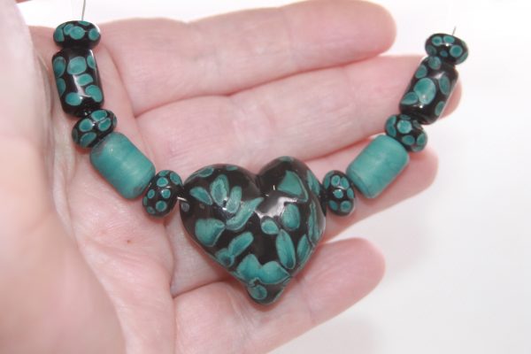 Black Heart with Rich Green Spots