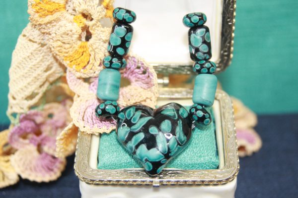 Black Heart with Rich Green Spots - Image 2