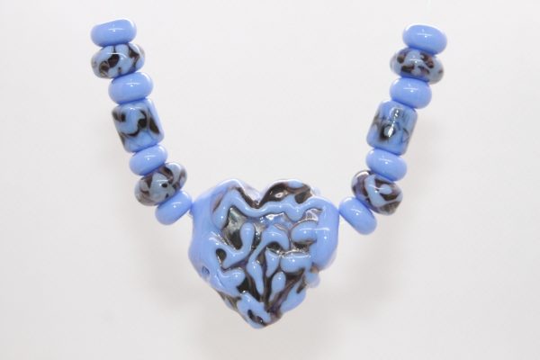 Black Heart with Sky Blue Texture - Image 2