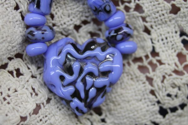 Black Heart with Sky Blue Texture - Image 6