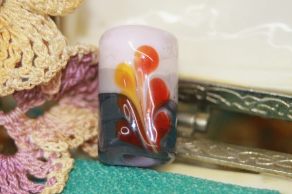 A Focal Bead of Pinks with a Splash of Red on a 26" cord - Image 4