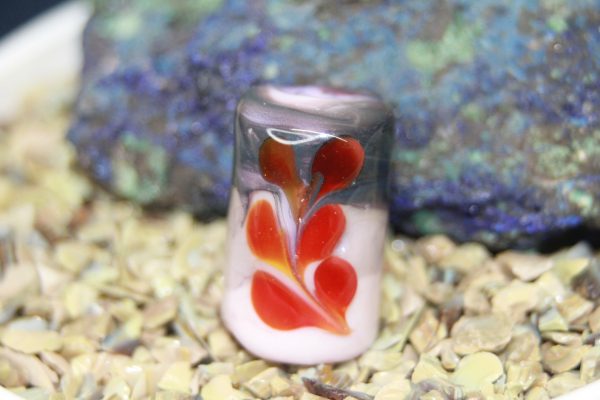 A Focal Bead of Pinks with a Splash of Red on a 26" cord - Image 3