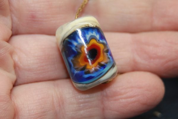 A Focal Bead of Ivory with Telescoping Decoration