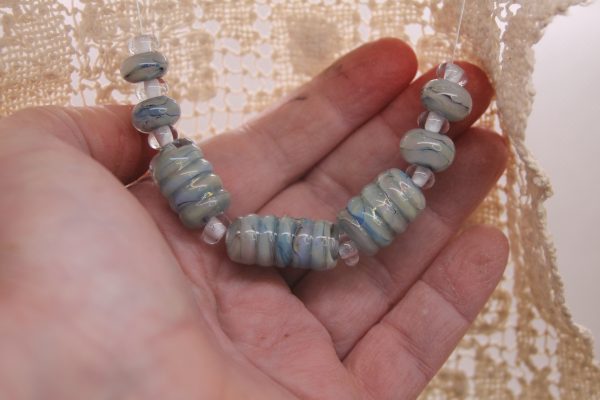 Blue and Green Shimmering Silver Glass - Image 3