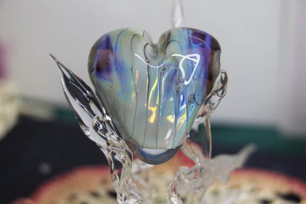 Shimmering Blue Heart with Veining Large - Image 6