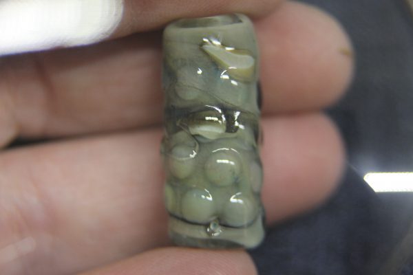 Textured Raku Frit Bumpy Barrel Focal Bead