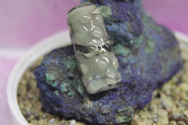 Textured Raku Frit Bumpy Barrel Focal Bead - Image 3