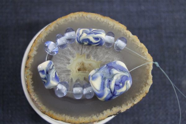 Blue and Ivory Swirl Bead Set - Image 5